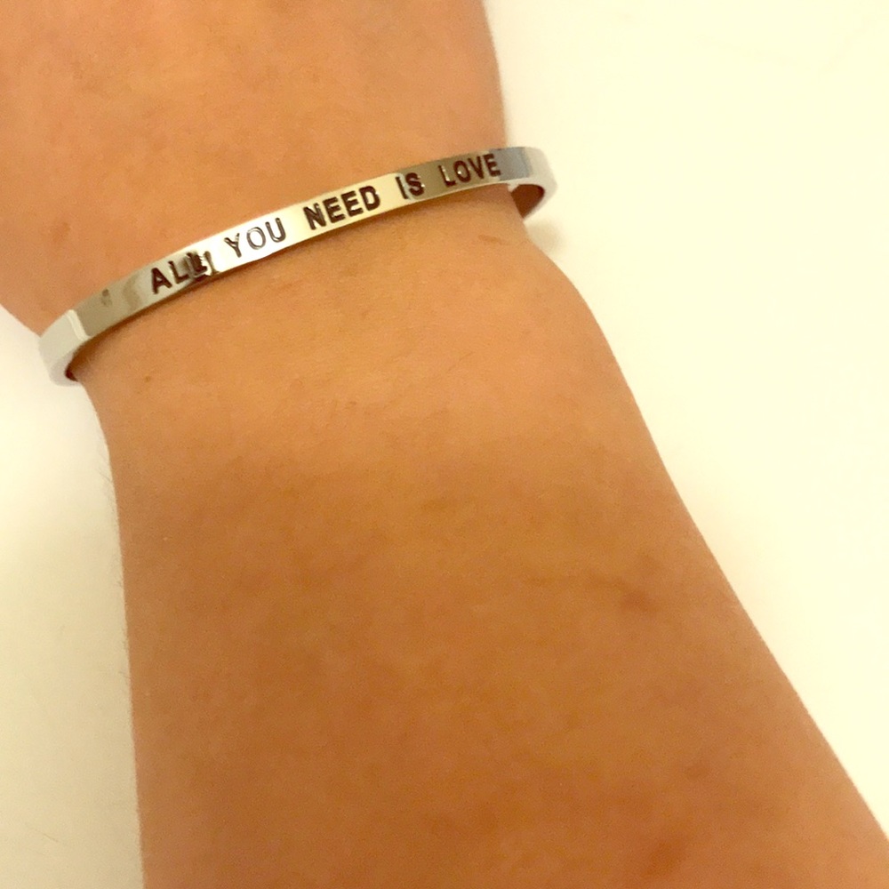 Silver *All You Need Is Love* Bracelet